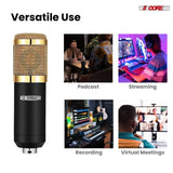 5 Core Podcast Equipment Bundle w Condenser Mic Voice Changer Audio Mixer