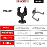 5Core Guitar Wall Mount Hanger 4Pcs Hook Metal Base Soft Padding Adjustable Rotatable Holder
