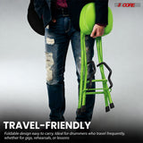 5Core Guitar Stool 3.15" Padded Chair w Backrest Foldable Music Seat Built in Foot Rest Guitar Stand