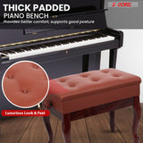 5 Core Piano Bench 3" Padded Cushioned Stool Wooden Heavy Duty Adjustable Musician Chair w Storage