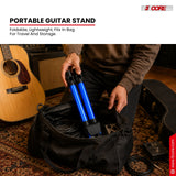 5 Core Guitar Stand Adjustable A Frame Shape w Rubber Pad Arms Supports Acoustic Electric Bass Blue