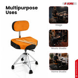 5 Core Drum Throne w Backrest 4" Padded Stool Airlift Adjustable Drummer Chair