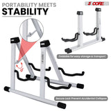 5 Core Double Guitar Stand A Frame Shape w Foam Arms Supports Acoustic Electric Bass Ukulele Banjo
