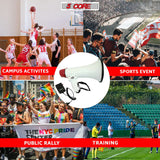 5 Core Megaphone 50W Bull Horn PA Speaker w 300M Range Loud Siren Voice Amplifier Portable