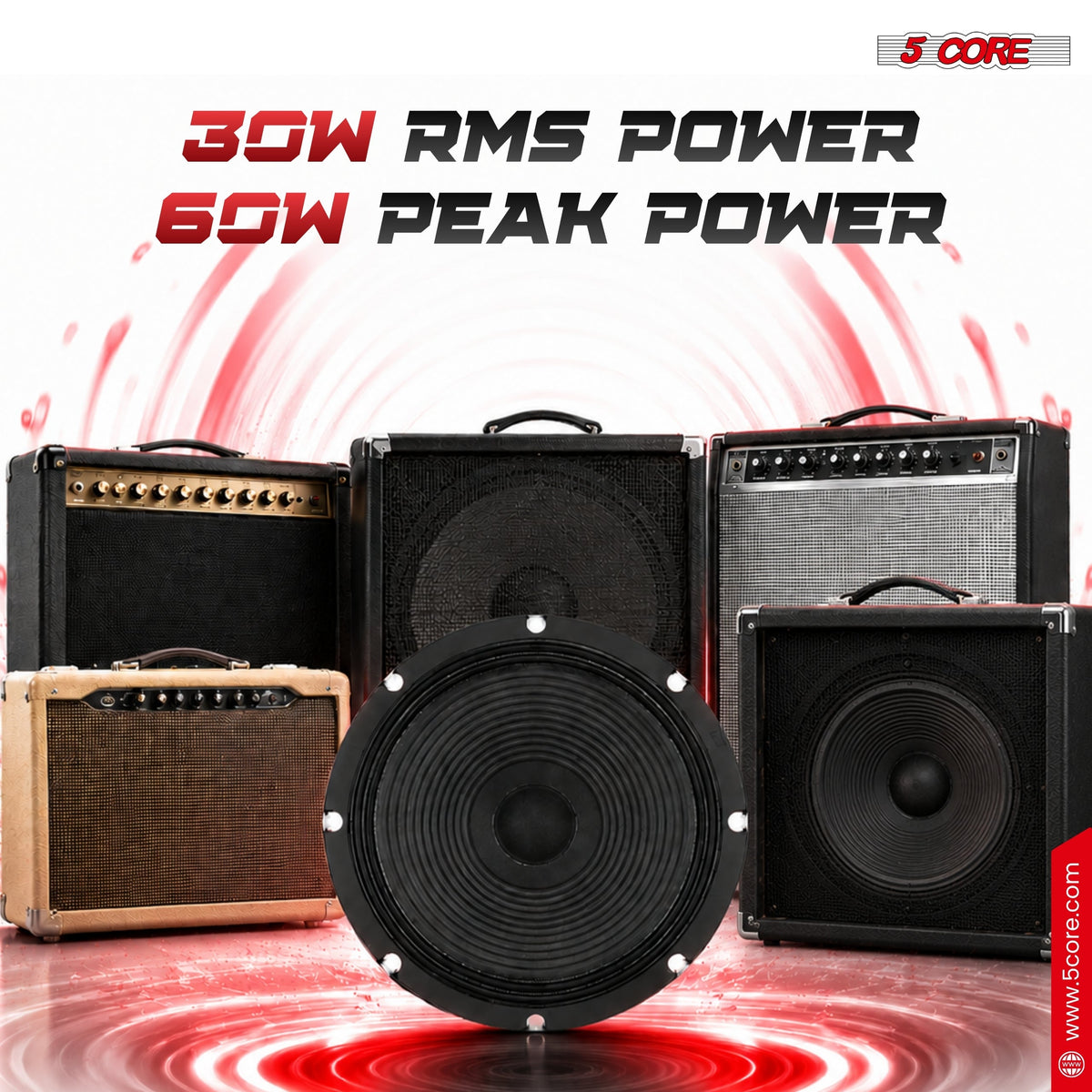 5 Core 10 Inch Guitar Speaker 60W Replacement 16 Ohm Amplifier Cabinet Driver