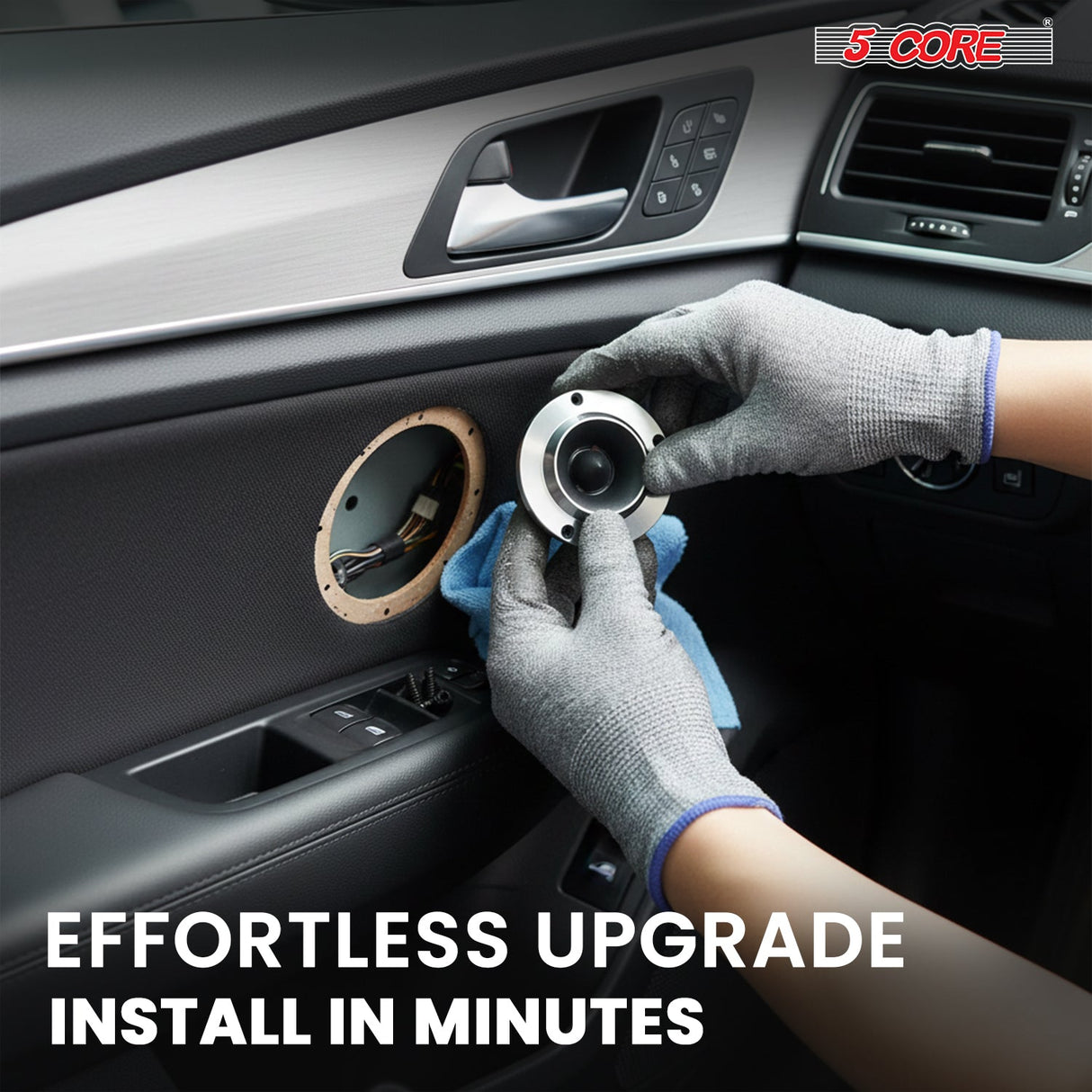 5 Core 6.5" Mid-Range Replacement 4x Pro Audio Car Speaker 360W 8 Ohms 4x60W Aluminum Super Tweeters