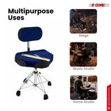 5 Core Drum Throne w Backrest 4" Padded Stool Airlift Adjustable Drummer Chair