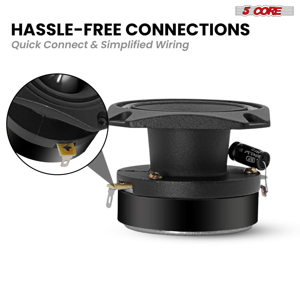 5Core Tweeters Speakers Car Audio Pair 600W Peak 3.5 Inch Super Tweeter Bullet