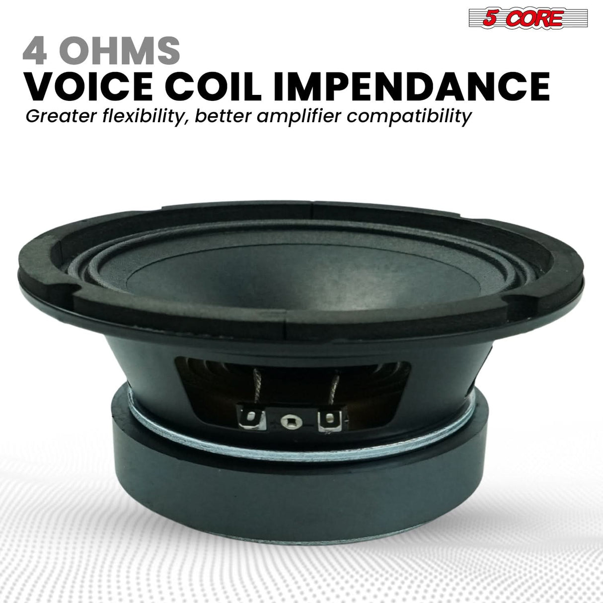 5 Core 6.5" Mid-Range Replacement 2Pc Pro Audio Car Speaker 360W 4 Ohms 60W Aluminum Super Tweeters