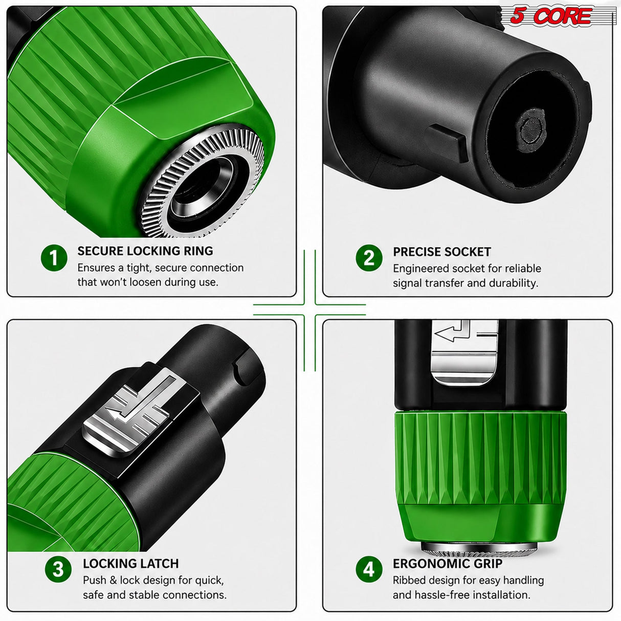 5 Core Speakon Adapter High Quality Audio Jack Male Audio Pin Speaker Adapter Connector