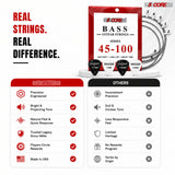 5 Core Bass Guitar Strings Brass Phosphor Bronze Light Gauge Bright Tone 4 String Set