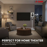 5 Core Speaker Stand 2Pc Heavy Duty Adjustable Telescoping Height 59.5" Triangle Base 100Lb Capacity