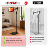 5 Core Tablet Floor Stand 360° Rotatable Adjustable Overhead Universal Bed Phone iPad Stand