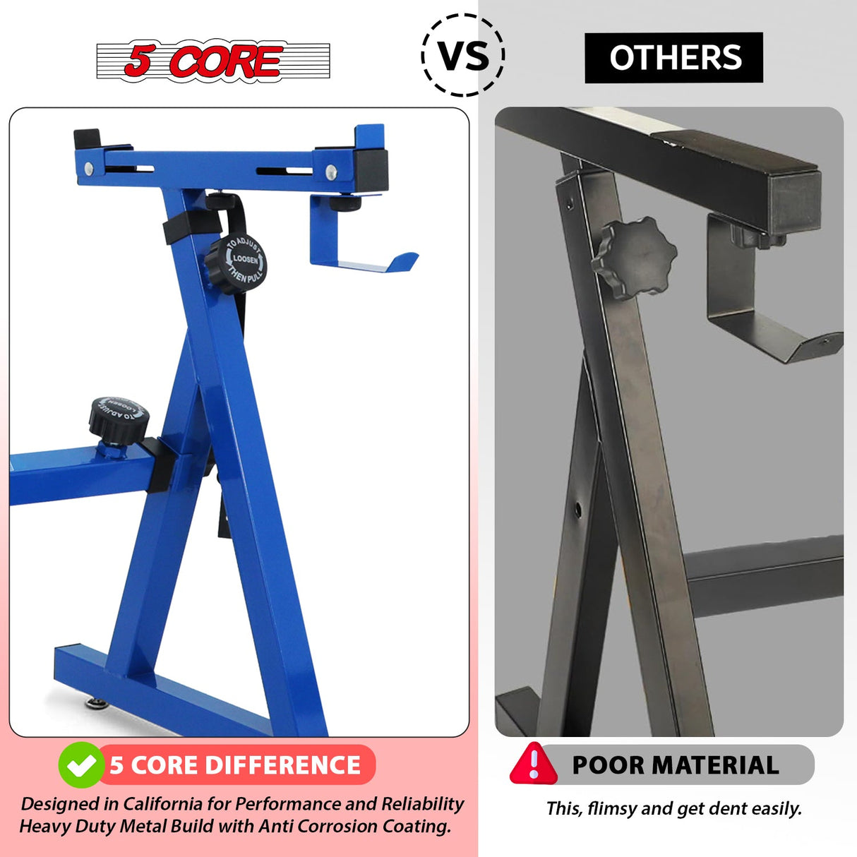 5Core Keyboard Stand Z Style Heavy Duty Sturdy Piano Riser Height Adjustable Holder BLUE