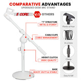 5Core Desktop Mic Stand Round Base Universal Desk Microphone Holder Table Top Stands
