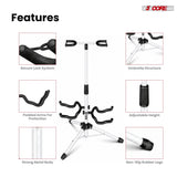 5 Core Guitar Stand Adjustable Double Guitars Stands Floor w Neck Holder for Acoustic Electric Bass