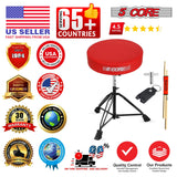 5 Core Drum Throne 3" Padded Drum Seat Height Adjustable Drumming Chair for Practice and Performance