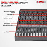 5 Core Audio Mixer 12 Channel DJ Soundboard USB Interface Bluetooth Mixing Console w 99 DSP Effect