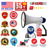 5 Core Megaphone 20W Bull Horn PA Speaker w 300 Yards Range Loud Siren Voice Amp Portable Megafono