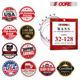 5 Core Bass Guitar Strings Brass Phosphor Bronze Extra Light Gauge Bright Tone 6 String Set