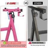 5Core Keyboard Stand Z Style Sturdy Adjustable Electric Piano Riser Holder With Wheels PINK