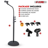 5Core Mic Stand Pair Floor Adjustable Universal Heavy Duty Microphone Stands Round Base Soporte De micrófono