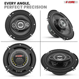 5Core Coaxial Car Door Speakers 6” 4Pcs 500W 4Ohm 2 Way Component Subwoofer Audio w Super Tweeter