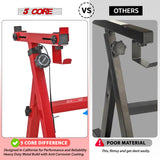 5Core Keyboard Stand Z Style Sturdy Adjustable Electric Piano Riser Holder With Wheels RED