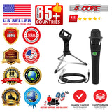 5 Core Podcast Equipment Bundle w Cardioid Dynamic XLR Microphone Mini Desk Stand XLR to 1/8” Cable