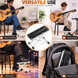 5 Core Guitar Foot Stool Metal  6-Level Adjustable Folding Leg Rest White