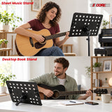 5Core Music Stand Height Adjustable Desktop Book Stands w Mic Mobile Holder