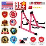 5 Core Double Guitar Stand A Frame Shape w Foam Arms Supports Acoustic Electric Bass Ukulele Banjo