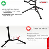 5 Core Guitar Stand Floor Adjustable Heavy Duty w Neck Holder for Acoustic Electric Classic Bass