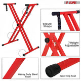 5 Core Keyboard Stand Dual X Shape Adjustable Foldable Portable Key Board DJ Controller Stands