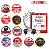 5 Core Bass Guitar Strings Brass Phosphor Bronze Light Gauge Bright Tone 4 String Set