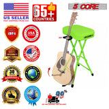 5Core Guitar Stool 3.15" Padded Chair Foldable Heavy Duty Music Seat Built in Foot Rest Guitar Stand