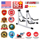 5 Core Double Guitar Stand A Frame Shape w Foam Arms Supports Acoustic Electric Bass Ukulele Banjo