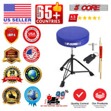 5 Core Drum Throne 3" Padded Drum Seat Height Adjustable Drumming Chair for Practice and Performance