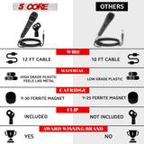 5Core XLR Microphone 2Pcs Dynamic Mic Karaoke Singing Studio Mics Handheld Microfono