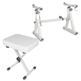 5Core Keyboard Stand Adjustable Z Style Piano Riser with Keyboard Bench in Black