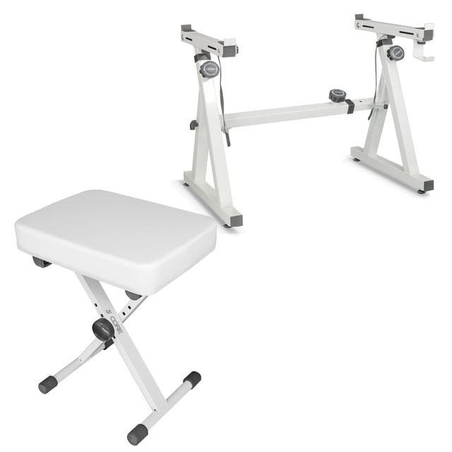 5Core Keyboard Stand Adjustable Z Style Piano Riser with Keyboard Bench in Black