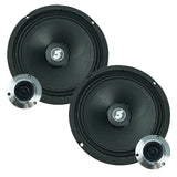 5 Core 6.5" Mid-Range Replacement 2Pc Pro Audio Car Speaker 360W 4 Ohms 60W Aluminum Super Tweeters