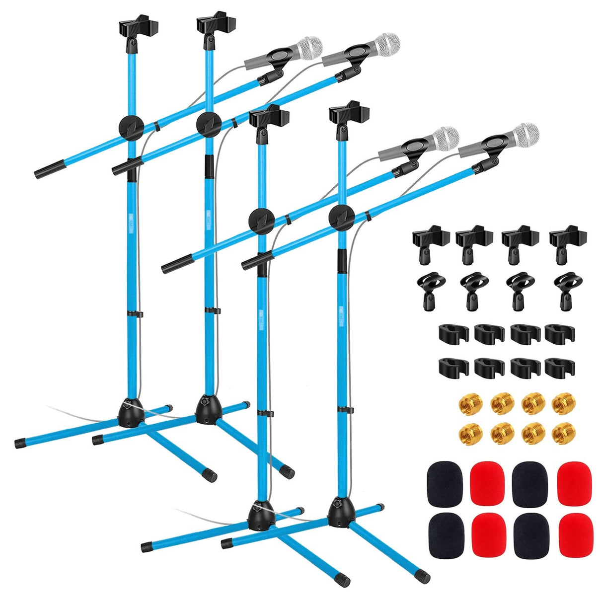 5 Core Microphone Stand Floor Universal Adjustable 63" Tripod Mic Stands w Boom Arm