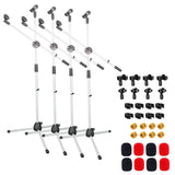 5 Core Mic Stand Floor Height 4Pcs Adjustable Tripod Microphone Stands w Extending Telescoping Boom Arm