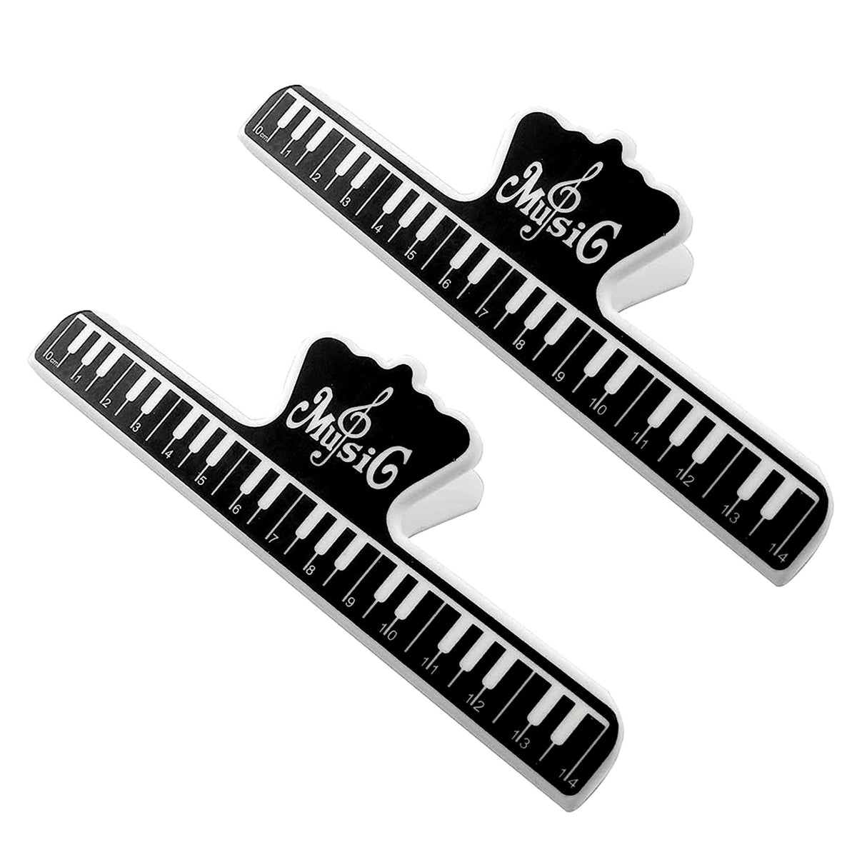 5 Core Music Sheet Holder Clip Pair Durable Black Plastic Page Holder for Piano Keyboard Violin