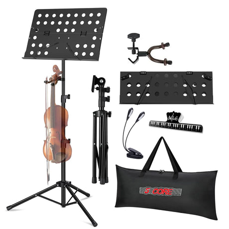 5 Core Music Stand Adjustable Desktop Book Stands Portable Sheet Holder All Metal Foldable Bookstand