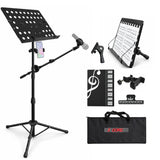 5Core Music Stand Height Adjustable Desktop Book Stands w Mic Mobile Holder