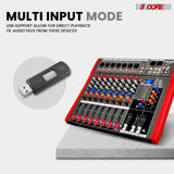 5 Core Audio Mixer 8 Channel DJ Equipment with Bluetooth USB Sound Board Console