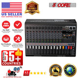 5 Core Audio Mixer 12 Channel DJ Equipment with Bluetooth USB Console Sound Board