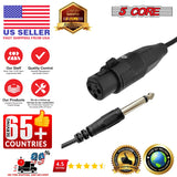 5Core XLR Cable Female to 1/4 6.35mm Cord 10Pack TRS to XLR Female Balanced Microphone Cord